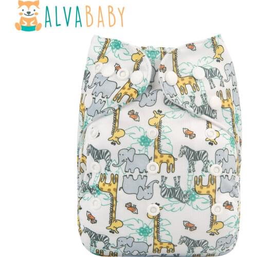 Alvababy Cloth Nappy Babies Reusable Cloth Diaper New Designed with Microfiber Insert