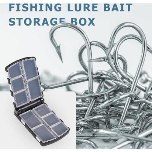 Black ABS Semi-Automatic Opening Closing Accessory Fishing Tackle Boxes Fish Hook Lead Biting Tool Pin Box Case