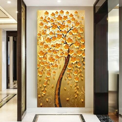 Money Tree Full Square round Diamond "gold Plants" 3D Embroidery Diamond Painting Cross Stitch Rhinestone 5d DIY Colorful art