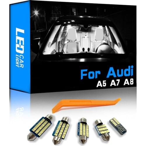 For Audi A5 S5 RS5 B8 8T A7 S7 RS7 4G A8 S8 D2 D3 4D Coupe Sportback LED Interior Lights Map Dome Trunk Lamp Kit Canbus