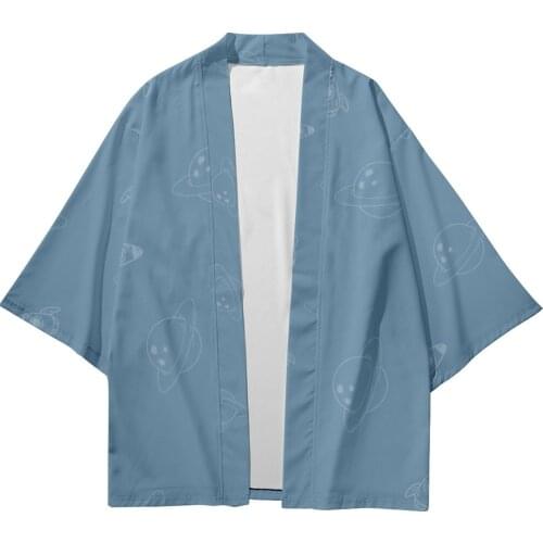 Plus Size Blue Black White Fashion Beach Japanese Kimono Kimetsu No Yaiba Robe Cardigan Men Shirts Yukata Haori Womens Clothing