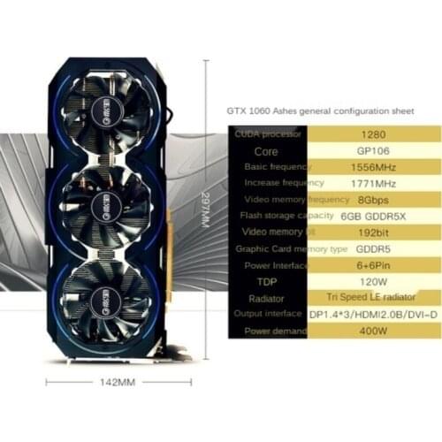 Gtx1060 6G player gamer 1060 3G black general tiger competitive 5G1066 eat chicken graphics card