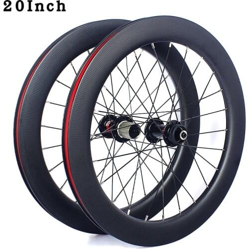 Novatec 20inch Carbon Fiber Bicycle Wheelset D791/D792 Disc brake Centre lock 406/451 50mm 24H 100x135mm Fold bike wheel
