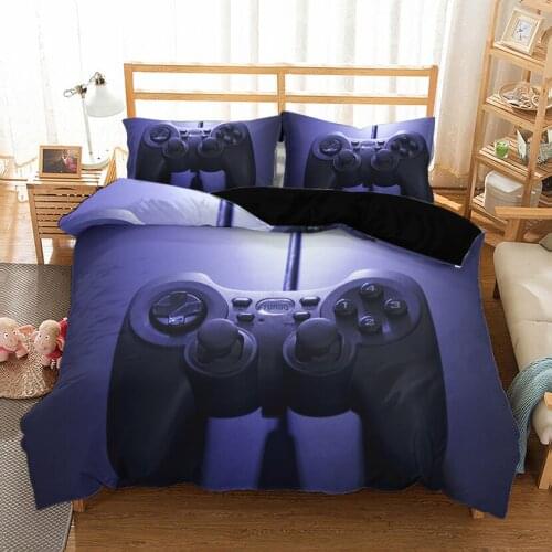 2/3 Pcs 3D Gamepad Bedding Set Duvet Cover Gamer Bedding Set Quilt Cover Pillowcase King Size Home Textile for Boys