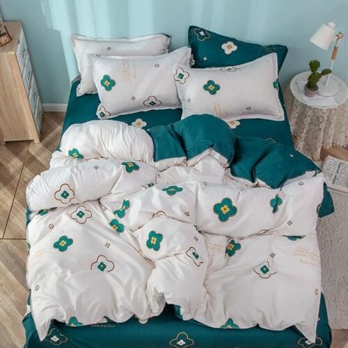 Bed Linens Ultra Quality Flower Comforter Bedding Sets Lucky Clover Soft Cotton Full White Duvet Set Super King Comforter Sets