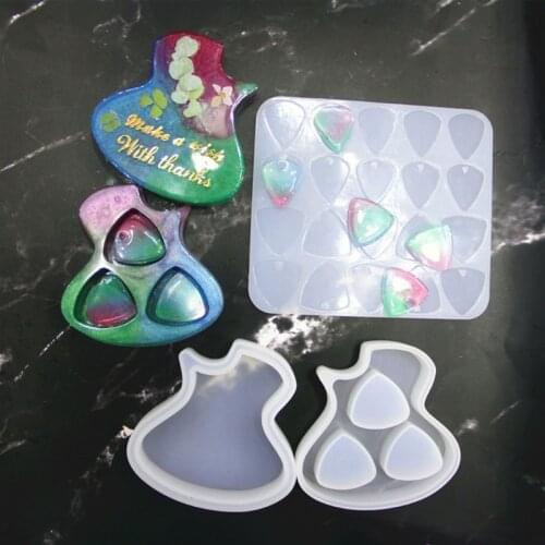 Guitar Picks Box Resin Mold Silicone Plectrums Molds Craft Tools