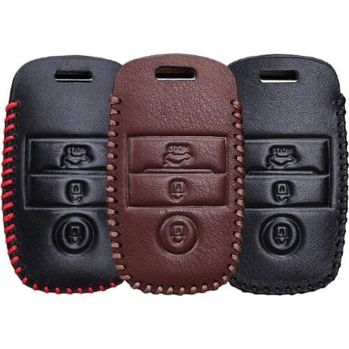 KUKAKEY Genuine Leather Car Key Case Cover For Kia Ceed Sportage Rio 3 Picanto Sorento Soul Venga Cerato Carens Forte Key Shell