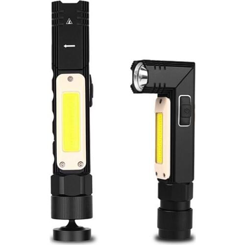 USB Rechargeable Multi-function Flashlight with Built-in Battery Pack Working Headlight LED White Light + Red Light Flashlight