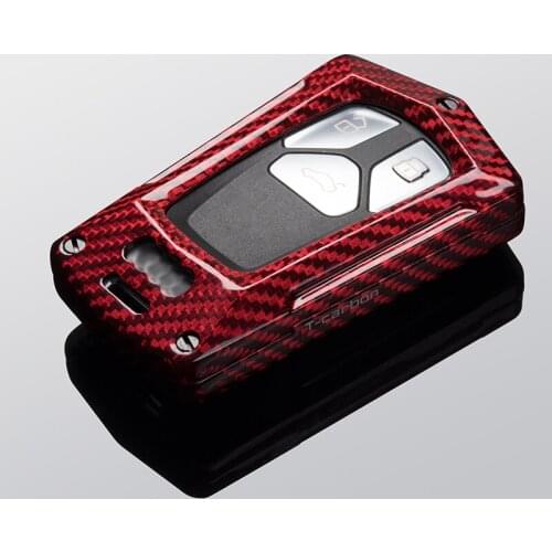 Car modification Real Carbon Fiber Remote Key Fob Car key Case For Audi A4 A5 B9 8W Q7 4M TT TTS RS 8S Coupe 2017-2021