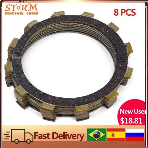 8PCS Motorcycle Clutch Friction Plates Disc Set For YAMAHA XT500 SRX600 TT600 XT600 XT600E YFM660R XT SRX TT YFM 500 600 660