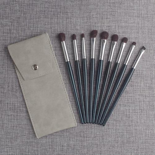 Professional Handmade Make Up Brush Set 9pcs Eye Shadow Eyebrow Brush Soft Saikoho Goat Hair Makeup Brushes Kit