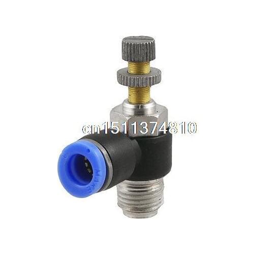 12.7mm 1/4" PT Threaded 8mm One Touch Tube Speed Control Valve Connector