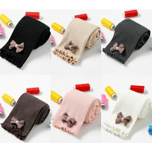Baby Girls Skinny Pencil Baby Girls Ribbed Leggings Stretchy Cotton Baby Bowknot Kids Girls Trousers