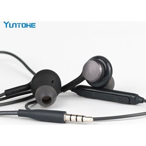 Wholesale Earphones Black IG955 3.5mm In-ear with Microphone Wire Headset for Samsung Galaxy S8 S9 NO LOGO 300pcs/LOT