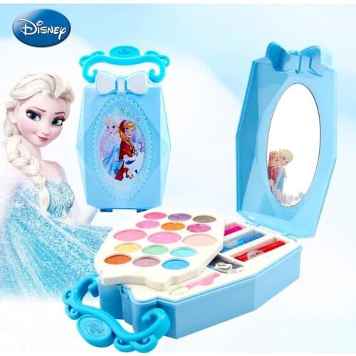 Genuine Disney Frozen Elsa Anna ChildrenS Cosmetics Fashion Toy Princess Makeup Box Set Girl Toys Lip Gloss Rouge Children Gift