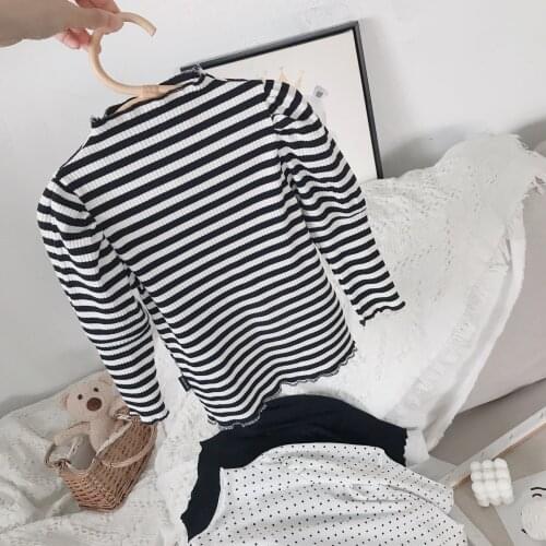 2021 Autumn New Arrival Girls Long Sleeve Puff Sleeve T Shirt Kids Cotton Tops