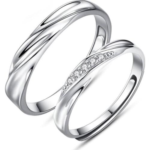 A pair of S925 silver tail rings for men and women