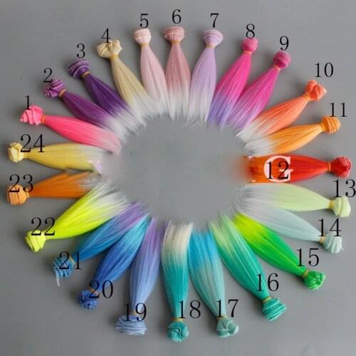 50pcs/lot 15cmx100cm BJD doll wig hair straight wigs hair--24colors option