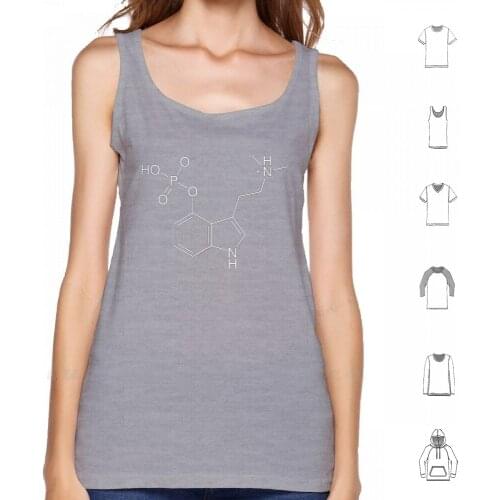 Psilocybin Molecule ( Light On Dark ) Tank Tops Vest 100% Cotton Psilocybin Magic Drug Hallucinogen