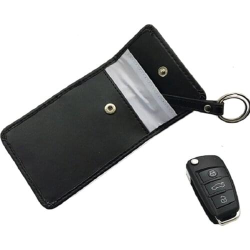 RFID key signal blocker genuine leather case key signal blocker pouch