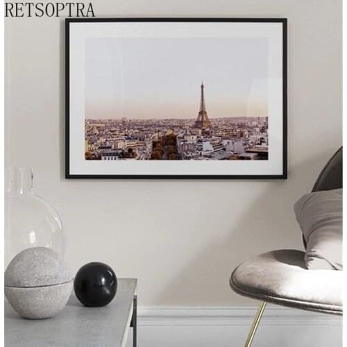 Pink Architectural Landscape Canvas Painting Flowers Blossoms Abstract Wall Art Print Poster Cute Picture Bedroom Decor