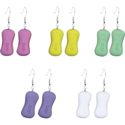 S925 Silver Soap Hypoallergenic Earrings Funny Creative Soap Box Ear Jewelry Womens Fashion Personality Gifts for Firends