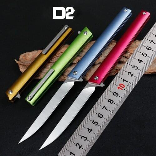 4Colors Outdoor Folding Knife High Hardness D2 Steel Hunting Knives Portable Mini EDC Pocket Knife for Hunting Fishing Tools