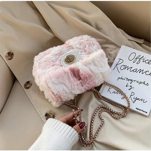 Winter new fashion shoulder bag female warm fur bag chain large plush winter handbag Messenger bag soft warm fur bag