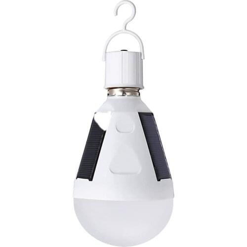 LED Solar Light Rechargeable 7W 12W Portable Solar Light Bulb Solar Panel Outdoor Garden Camping Tent