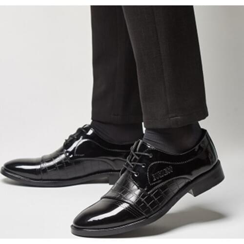 Mens Dress Shoes Pointed Toe Business Wedding Formal Derby Flats Shoes Zapatos Hombre Classic Gentleman Shoes