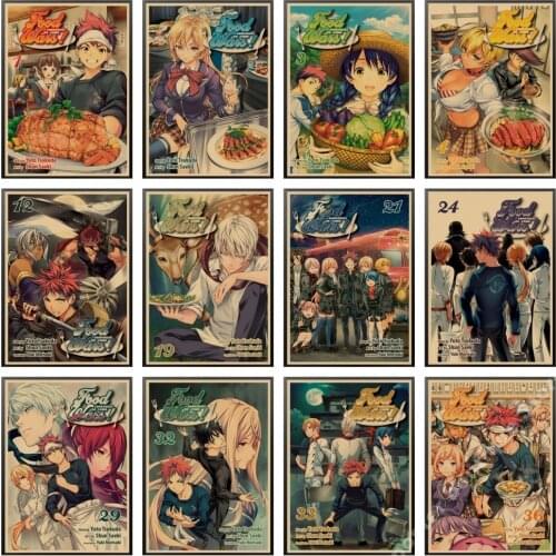 Japanese Anime Food Wars Shokugeki no Soma Retro Poster kraft Paper room /Bar/cofe Home Art painting wall sticker