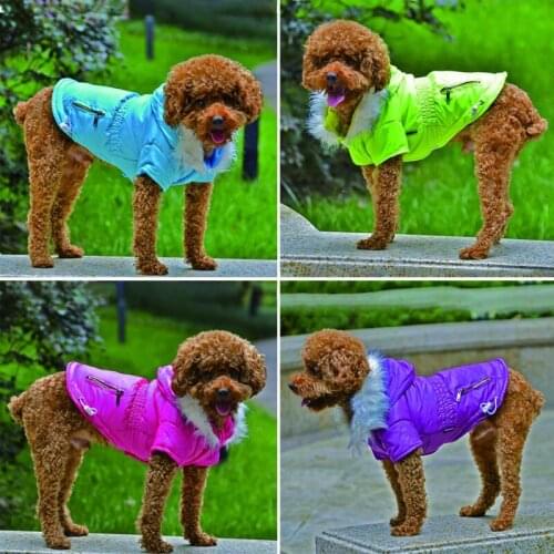 Winter Warm Pet Dog Clothes Casual Zipper Waist Design Small Dog Coat Soft Fur Hoodies Puppy Dog Jacket Clothing
