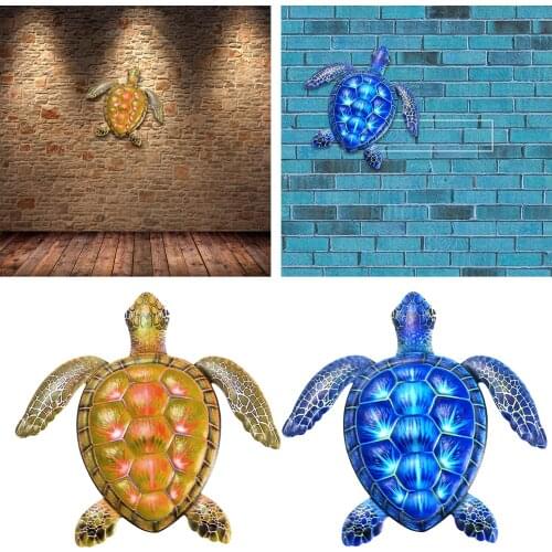 2x Sea Turtles, Beach Metal Art, Nautical Wall ing Figurines Home Decoration, under The Sea Marine Life Animals, Handmade