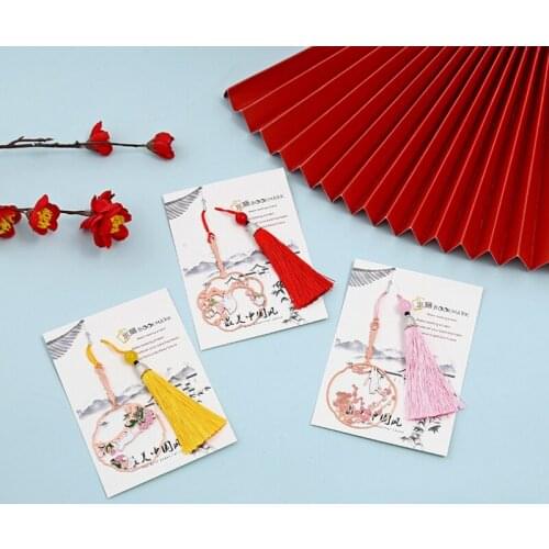 2pc Cat And Bird Cage Pendant Bookmark Decoration Accessories Book Mark Page Folder Student Office School Supplies Stationery