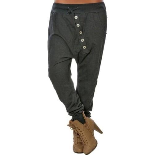 50%HOTHipsters Women Loose Solid Color Harem Pants Bloomers Drawstring Baggy Trousers