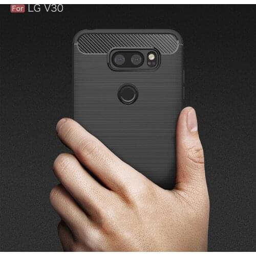 For LG V30 Case Silicone Case for LG V30 V 30 K10 2018 Cover Soft Carbon Fiber Brushed Mobile Phone Funda Coque Etui Accessory