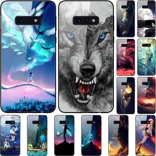 Case For Samsung Galaxy S10e Black Silicone Bumper With Tempered Glass Back Cover Series 3