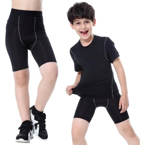 2018 Kids Sports Shorts Quick Dry Breathable Running Compression Base Layer Running Tights Skin Sport Wear Fitness Shorts