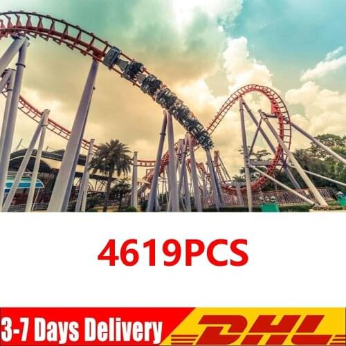 DHL 4619PCS Electric Roller Coaster Model Building Blocks Toys City Creator Characters Bricks Kids Birthday Gifts 15039 10261