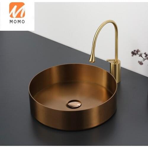 Design 304SUS Round Above Counter Bathroom Sink for Hotel