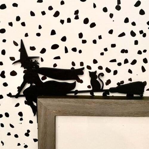 Halloween Door Corner Sign Wooden Witch Spider Halloween Decor Halloween Witch Sign Fall Decor Home Decor Kawaii Room Decor