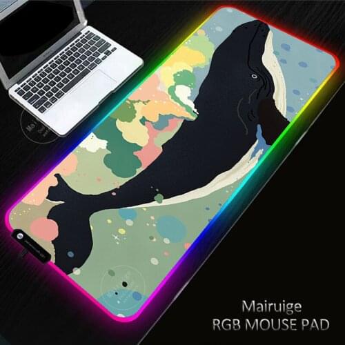 Cute Animal LED Light Gaming XXL Mouse Pad RGB Large Keyboard Cover Non-Slip Rubber Computer Desk Mat PC Game MousePad for LOL