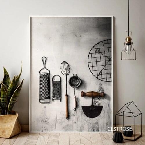 Canvas Painting Nordic Modern Style Kitchen Utensils and Appliances Posters Art Canvas Pictures for Living Room Home Decor