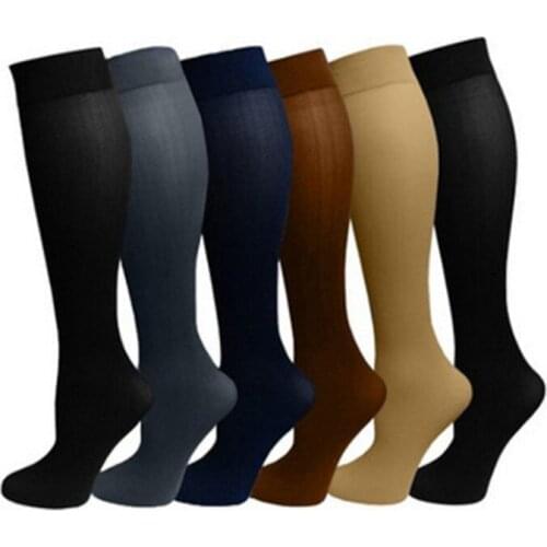 CH-535 Unisex Compression Nylon Varicose Vein Stocking Knee High Leg Support Women Men Pressure Socks 1 Pair