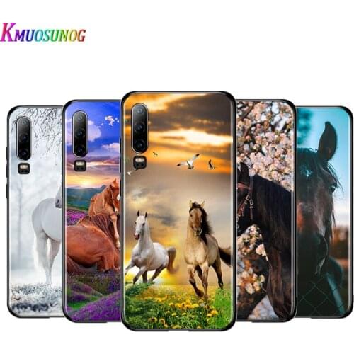 Beautiful Hors Art For Huawei P40 P30 P20 P10 P9 P8 Lite E mini Pro Plus 5G 2017 2019 Silicone Gloss oil not Glass Phone Case