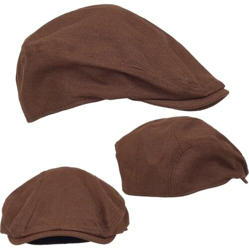 Summer Breathable Linen Berets Women Men Outdoor Flat Hats Ivy Cap Solid Color Duckbill Driving Hats Peaked Hat Visors Spring