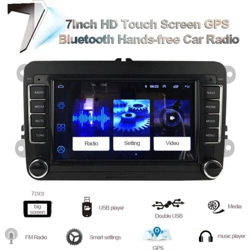 MP5 Player Android Auto Mirror Link 7 inch GPS Navigation For Bora Golf VW Polo Volkswagen Passat B6 B7 Touran Wifi for Iphone