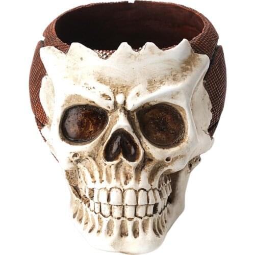 Basketball Skull Desk Pen Organiser Holder Makeup Tools Storage Container