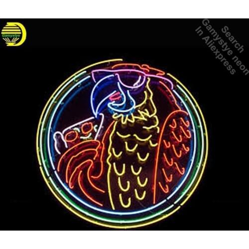 Bird pizza neon parrot NEON LIGHT SIGN Neon Sign REAL GLASS Tube BEER BAR PUB Light Sign Store Display Handcraft Iconic Sign