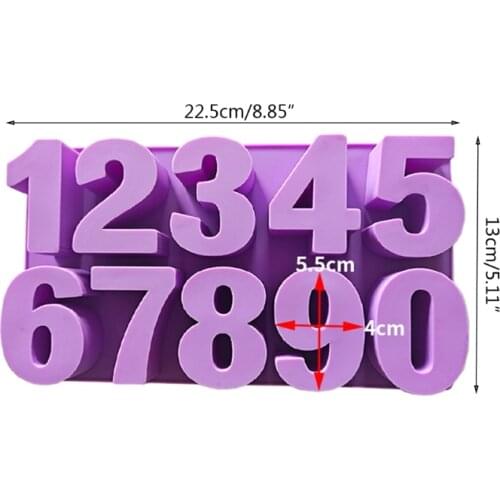 2021 New Arabic Numerals Epoxy Resin Mold Digital Number Pendant DIY Craft Silicone Mould